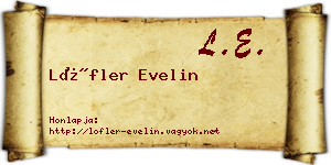 Löfler Evelin névjegykártya